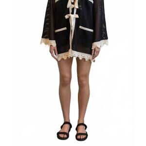NEW SEA kendall crochet cover up in black